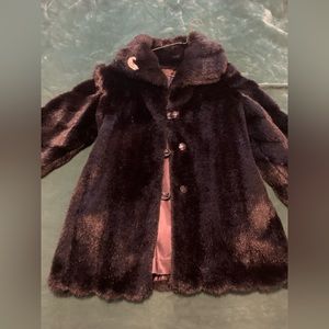 Sears vintage faux fur coat black